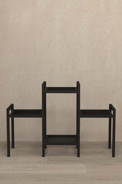 AJU Saksılık Çiçeklik 4 Katlı Metal Saksı Standı Ev Bahçe Balkon Mobilyası Dekoratif Raf Uzun Ömürlü - 6