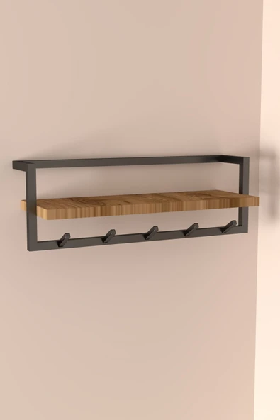 AJU Modern Metal Raflı Askılık Portmanto Hol Koridor Mutfak Banyo Havlu Elbise Anahtar Askısı - Resim 7