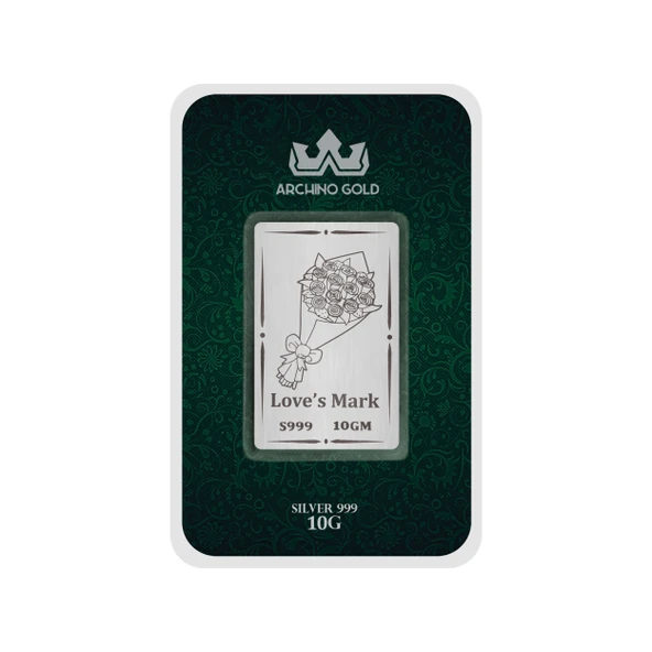 Aşk ve Çiçek Motifleri ile Büyüleyici Tasarıma Sahip Hediyeye Özel 10 Gram 999 Ayar Gümüş Külçesi-688 - 2