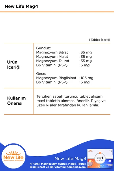 New Life Mag4 Day & Night 30 + 30 Tablet - 4