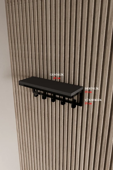 AJU Modern Portmanto Duvar Tipi Askılık ve Raf Ceket Şemsiye Çanta Havlu Elbise Posta Hol Koridor Askısı - 7