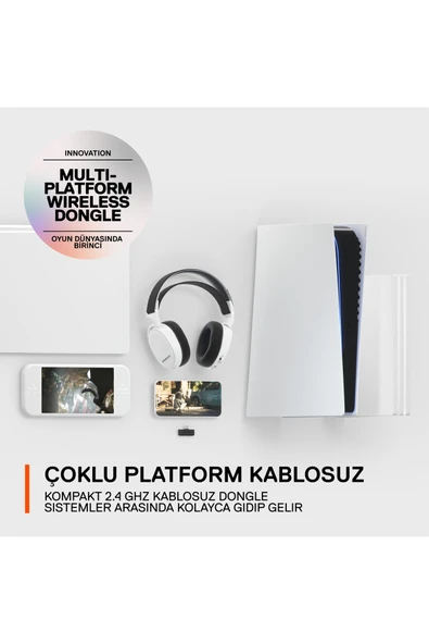 (OUTLET) SteelSeries Arctis 7 Plus Beyaz Multi-platform Wireless Kablosuz 7.1 Usb-c Gaming Oyuncu Kulaklık - Resim 8
