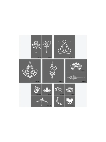 One Spray Tattoo Goa Pack Dövme Şablon Seti - 4