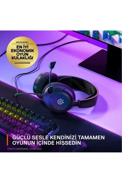 (OUTLET) SteelSeries Arctis Nova 1 Multi-system Oyun Kulaklığı - Siyah - Resim 2