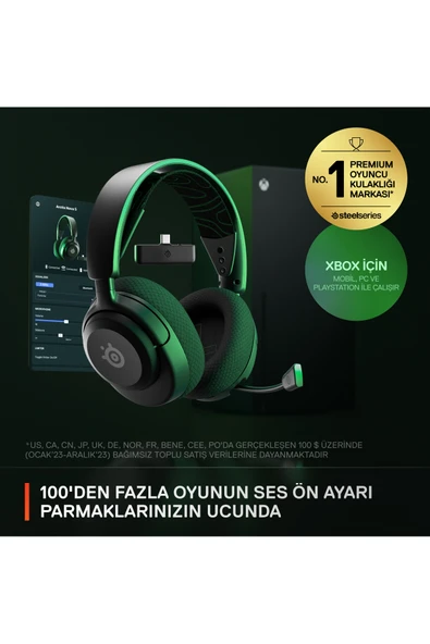 (OUTLET) SteelSeries Arctis Nova 5X Wireless ve Bluetooth Xbox ve PC Kablosuz Oyuncu Kulaklığı - Siyah - Resim 3