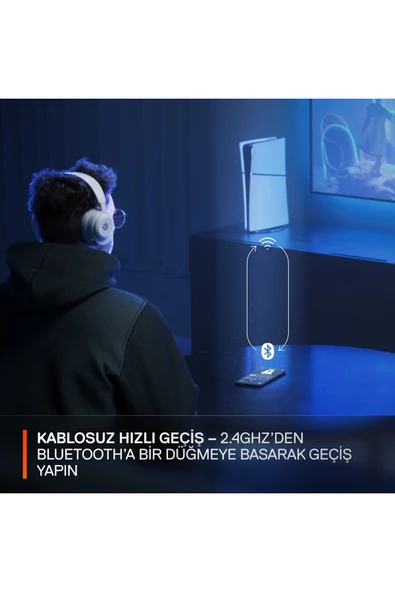 (OUTLET) SteelSeries Arctis Nova 5 Wireless ve Bluetooth Kablosuz Gaming Kulaklık - Beyaz - Resim 5
