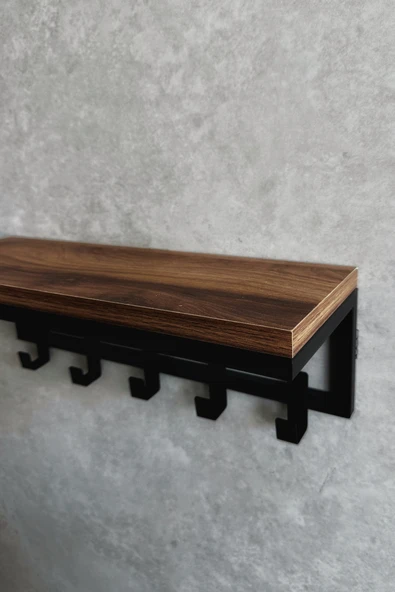 AJU Modern Portmanto Duvar Tipi Askılık ve Raf Ceket Şemsiye Çanta Havlu Elbise Posta Hol Koridor Askısı - 7