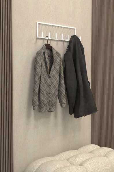 AJU Duvar Askısı Portmanto Elbise Havlu Askılığı Ev Banyo Mutfak Düzenleyici Modern 7 Kol Metal Askılık - 2