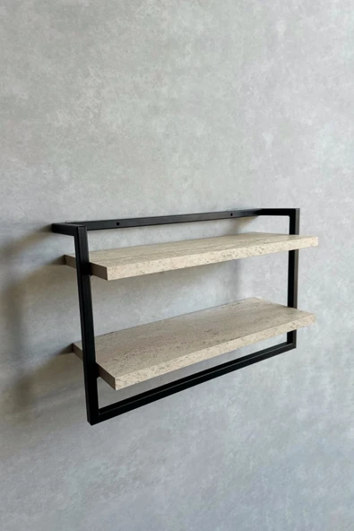 AJU Havluluk 2Katlı Kitaplık Aksesuar Rafı Ev Banyo Mutfak Düzenleyici Duvara Kolay Monte Çok Amaçlı Raf - 5