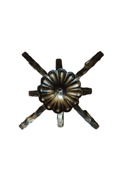 AJU Şamdan Mumluk Özel Tasarım Ferforje Dekoratif Ev Bahçe Balkon Ofis Dekorasyonu Eskitme Siyah & Gold. - 2