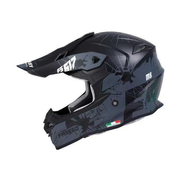 SWAY - FS-617 CRAK CROSS KASK - MAT SİYAH GRİ - XLARGE BEDEN