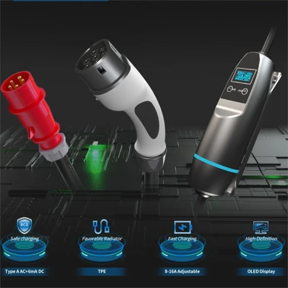 Khons 22 kW 5 m Taşınabilir Elektrikli Araç Şarj İstasyonu - 10