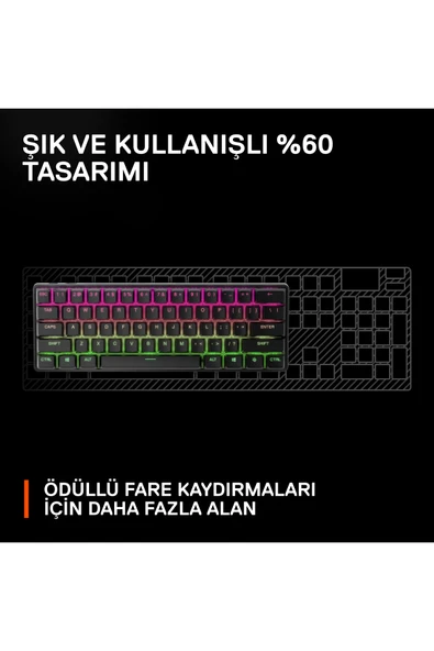 (OUTLET) SteelSeries Apex Pro Mini Wireless Kablosuz Mekanik Oyuncu Klavyesi - Resim 6