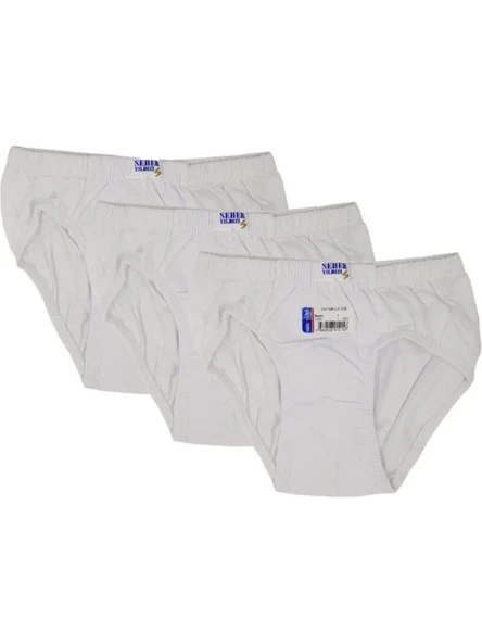 Seher Yıldızı Beyaz Penye Kom Erkek Slip Külot 3lü ürün görseli