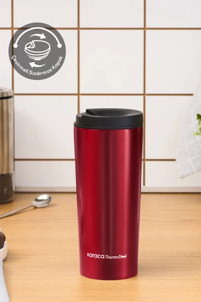 Sheeny Çelik Sızdırmaz Termos 450 Ml Kırmızı - Resim 4