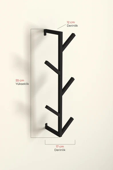 AJU Fidan Askılık 5 Kollu Antre Hol Askılığı Çanta Şal Mont Havlu Bornoz Çok Amaçlı Metal Askılık - 6