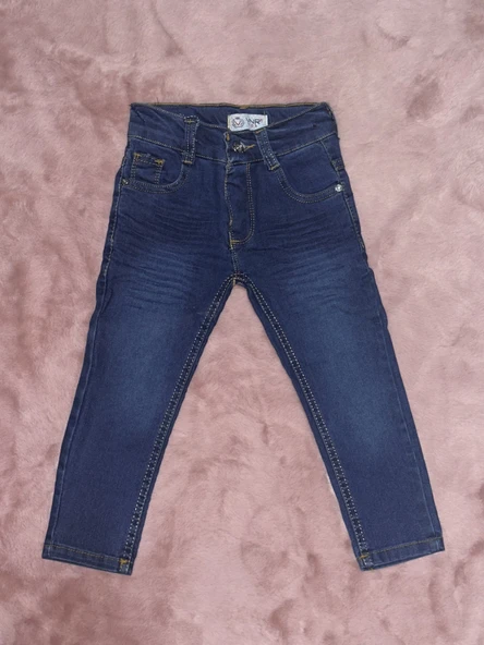 2-7 yaş arası erkek çocuk jeans pantolon dar paça mavi