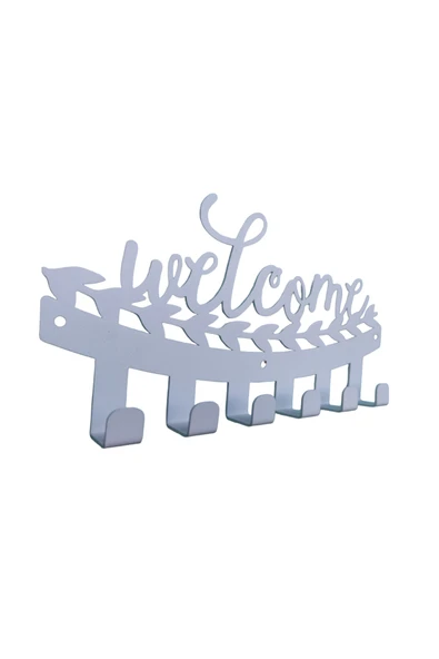 AJU Duvar Askısı - Dekoratif Metal Askılık - Elbise Askısı Duvara Monte Paslanmaz Özel Şık Tasarım Beyaz - Resim 2