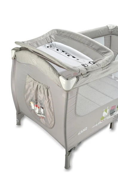 Kanz Pretty Park Yatak ve Oyun Parkı Gri - 9