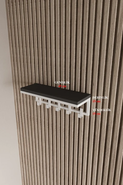 AJU Modern Portmanto Duvar Tipi Askılık ve Raf Ceket Şemsiye Çanta Havlu Elbise Posta Hol Koridor Askısı - Resim 7