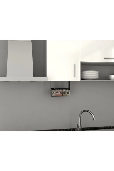 AJU Baharatlık Baharat Rafı, Mutfak Banyo Düzenleyici, Dolap Altı Monte Raf, Mutfak Rafı, Metal Raf - 2