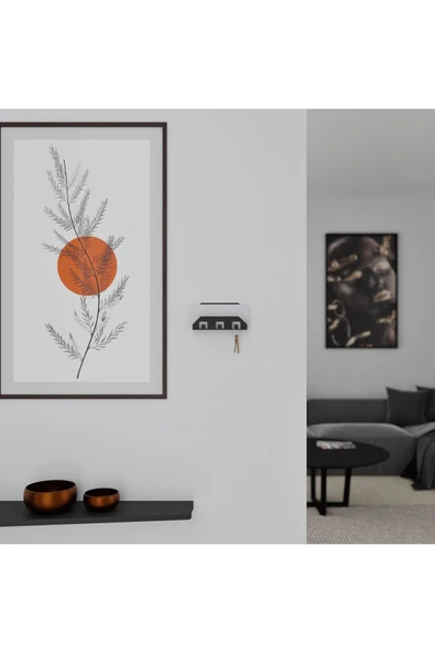 AJU Anahtar Askılığı Duvara Monte Modern Düzenleyici Metal Anahtar Ceket Çanta Askısı Posta Düzenleyici - Resim 4