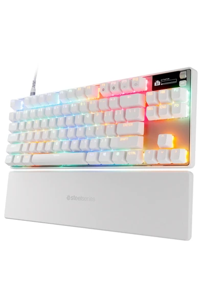 (OUTLET) SteelSeries Apex Pro TKL Gen3 OmniPoint 3.0 HiperManyetik Switch RGB Mekanik Kablolu Oyuncu Klavyesi (UK)- Beyaz ürün görseli 1