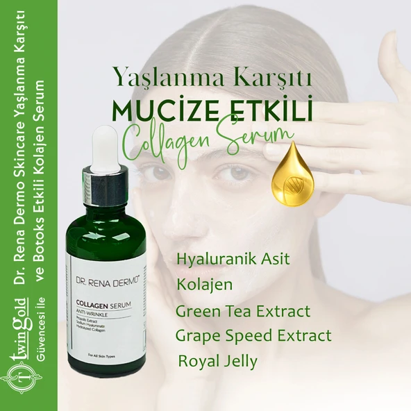 Dr. Rena Dermo Skincare Kolajen Serum Hyalüronik Asit Anti-wrinkle-Nemlendirici 50 ml - Resim 3