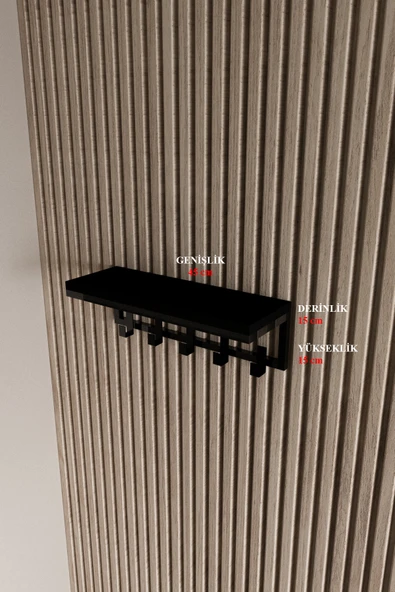 AJU Modern Portmanto Duvar Tipi Askılık ve Raf Ceket Şemsiye Çanta Havlu Elbise Posta Hol Koridor Askısı - Resim 7