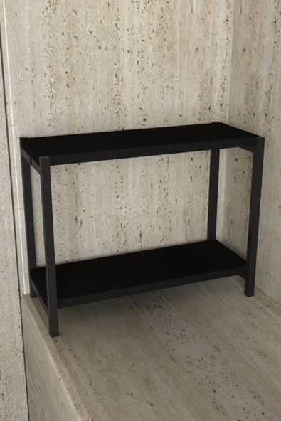 AJU Tezgah Üstü Raf Siyah Masaüstü Ayaklı Organizer Mutfak Banyo Düzenleyici Baharatlık Kitaplık Yüksek - 6