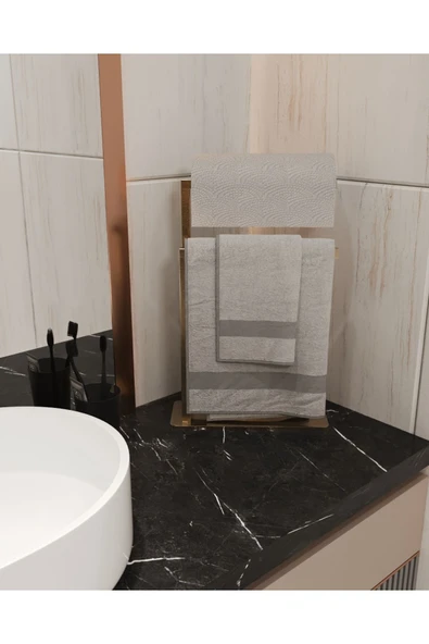 AJU Havluluk Tezgah Üzeri Kağıt Havluluk Ev Banyo Dekorasyonu Paslanmaz Metal Montaj Gerektirmez Gold - 2