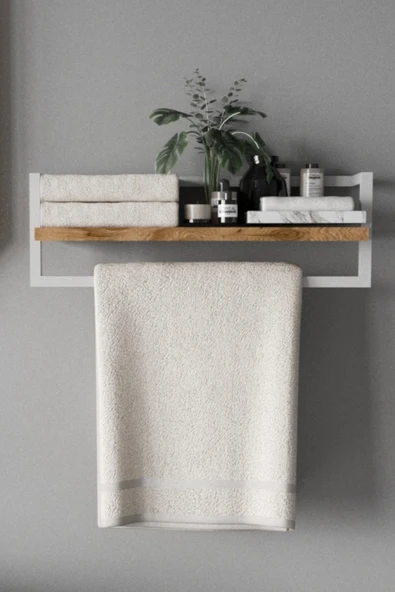 AJU Havluluk Banyo Rafı Havlu Askısı Şal Aksesuar Bakım Ürünleri Banyo Mutfak Düzenleyici Baharatlık Raf - 2