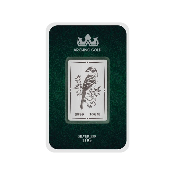 Hediyeye Özel 10 Gram Doğanın Neşesini Taşıyan Bülbül Kuşu Temalı 999 Ayar Gümüş Külçesi-698 - 2