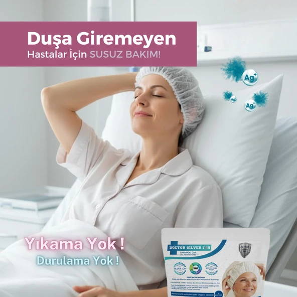 Gümüş İyonlu Yatan ve Evde Hasta Bakım Seti 12'li Perine Temizleme Mendili Hediyeli - Resim 9