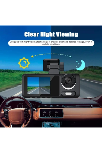 Blackbird Y15 Çift Lensli Full HD 1080P Araç İçi Kamera DVR 170 Geniş Açı G-Sensör, Döngü Kaydı, Gece Görüşü - 4