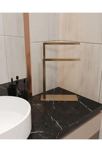 AJU Havluluk Tezgah Üzeri Kağıt Havluluk Ev Banyo Dekorasyonu Paslanmaz Metal Montaj Gerektirmez Gold - 5