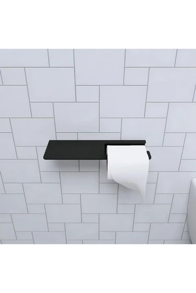AJU Tuvalet Kağıtlığı, Modern Metal Rulo Tuvalet Kağıdı Tutucu, Banyo Aksesuarları, Rafı, Düzenleyici - 2