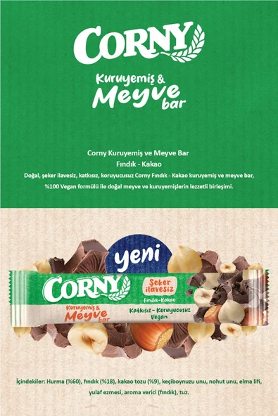 Corny Fındık Kakao Meyve Bar - 12 Adet - 2