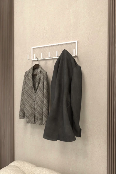 AJU Duvar Askısı Portmanto Elbise Havlu Askılığı Ev Banyo Mutfak Düzenleyici Modern 7 Kol Metal Askılık - 4