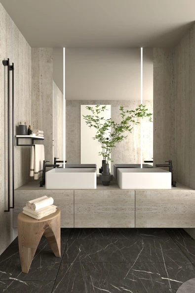 AJU Havluluk Duvara Monte Raf Aksesuarlık Şal Askılığı Ev Banyo Mutfak Düzenleyici Çok Amaçlı Raf - 4