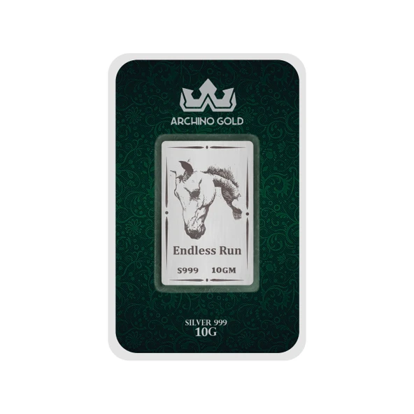 Görkemli ve Güçlü At Temalı 999 Ayar Gümüş ile Üretilmiş Hediyeye Özel 10 Gram Gümüş Külçesi699 - 2