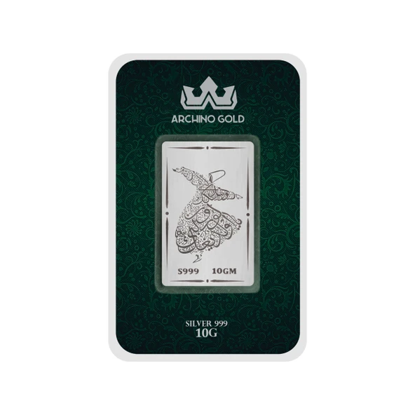 Dua ile Bütünleşen Mevlana Temalı 999 Ayar Gümüş ile Üretilmiş Hediyeye Özel 10 Gram Gümüş Külçesi-697 - 2