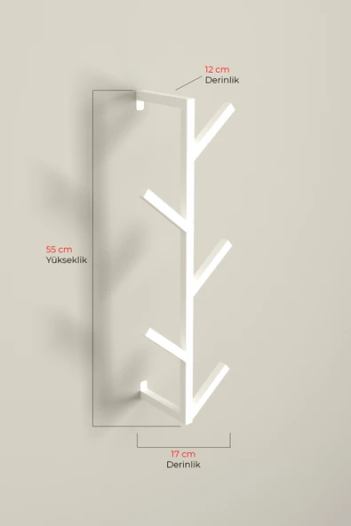 AJU Fidan Askılık 5 Kollu Antre Hol Askılığı Çanta Şal Mont Havlu Bornoz Çok Amaçlı Metal Askılık - Resim 6