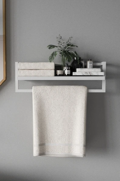 AJU Havluluk Banyo Rafı Havlu Askısı Şal Aksesuar Bakım Ürünleri Banyo Mutfak Düzenleyici Baharatlık Raf - 2