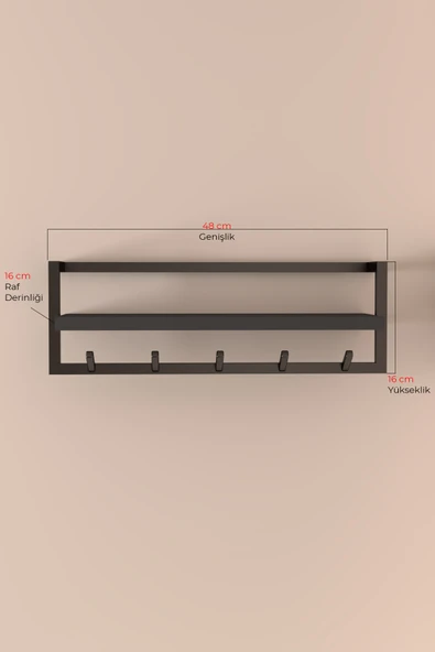 AJU Portmanto Duvar Askılığı Modern Metal Askılık Hol Koridor Mutfak Banyo Havlu Elbise Anahtar Askısı - 6