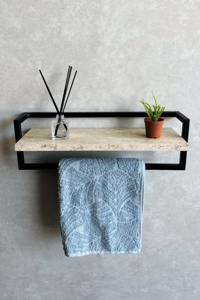 AJU Havluluk Banyo Rafı Sabunluk Şal Askılığı Havlu Askısı Banyo Mutfak Düzenleyici Modern Şık Raf