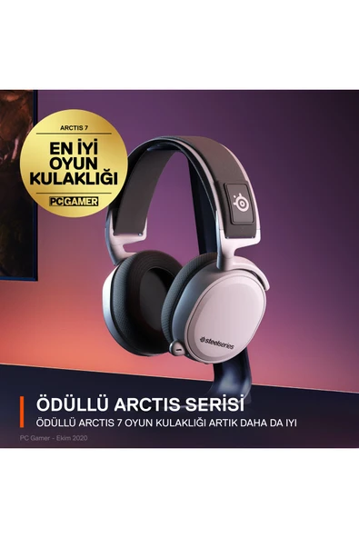 (OUTLET) SteelSeries Arctis 7 Plus Beyaz Multi-platform Wireless Kablosuz 7.1 Usb-c Gaming Oyuncu Kulaklık - Resim 7