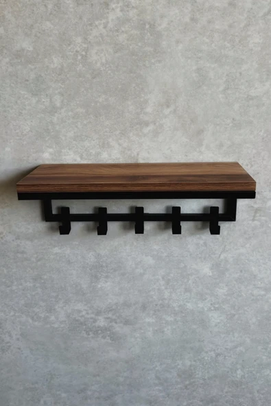 AJU Modern Portmanto Duvar Tipi Askılık ve Raf Ceket Şemsiye Çanta Havlu Elbise Posta Hol Koridor Askısı - 4