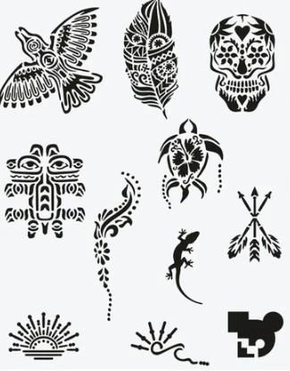 One Spray Tattoo Tulum Pack Dövme Şablon Seti - Resim 2