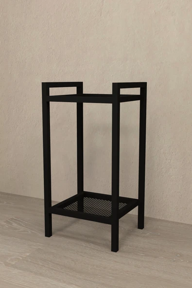 AJU Saksılık Çiçeklik 2 Katlı Metal Saksı Standı Ev Bahçe Balkon Düzenleyici Çok Amaçlı Dekoratif Raf - 6